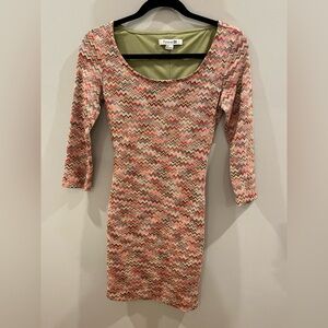 Multicolor Zigzag Knit Dress